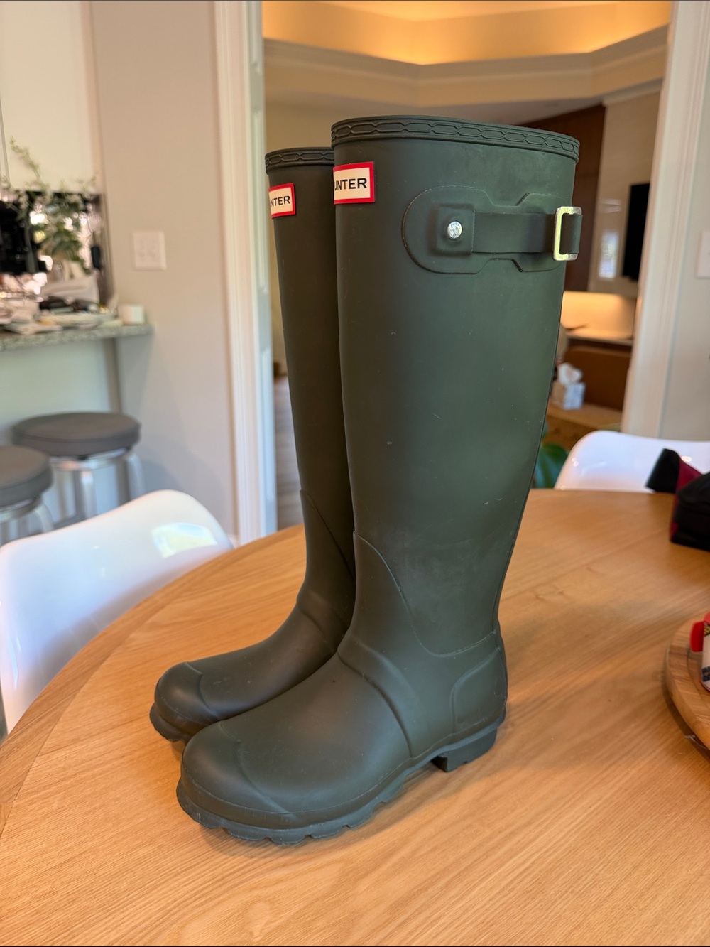 Hunter Women’s Original Tall Rain Boots – Dark Olive US 5 EU 36